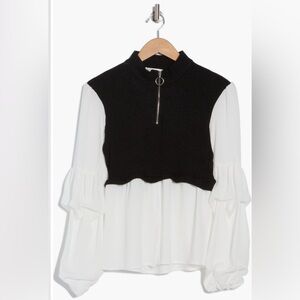 Long sleeve Twofer half zipTop by Patrizia Luca